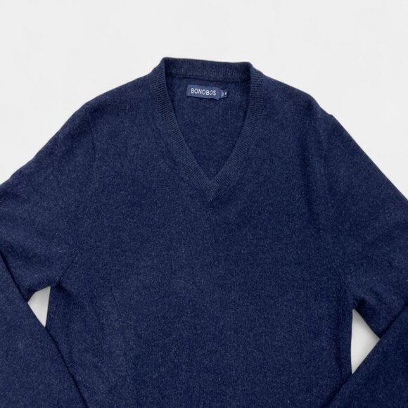 Bonobos Men's Blue Cashmere V-Neck Long Sleeve Sweater Size Small - Picture 2 of 8